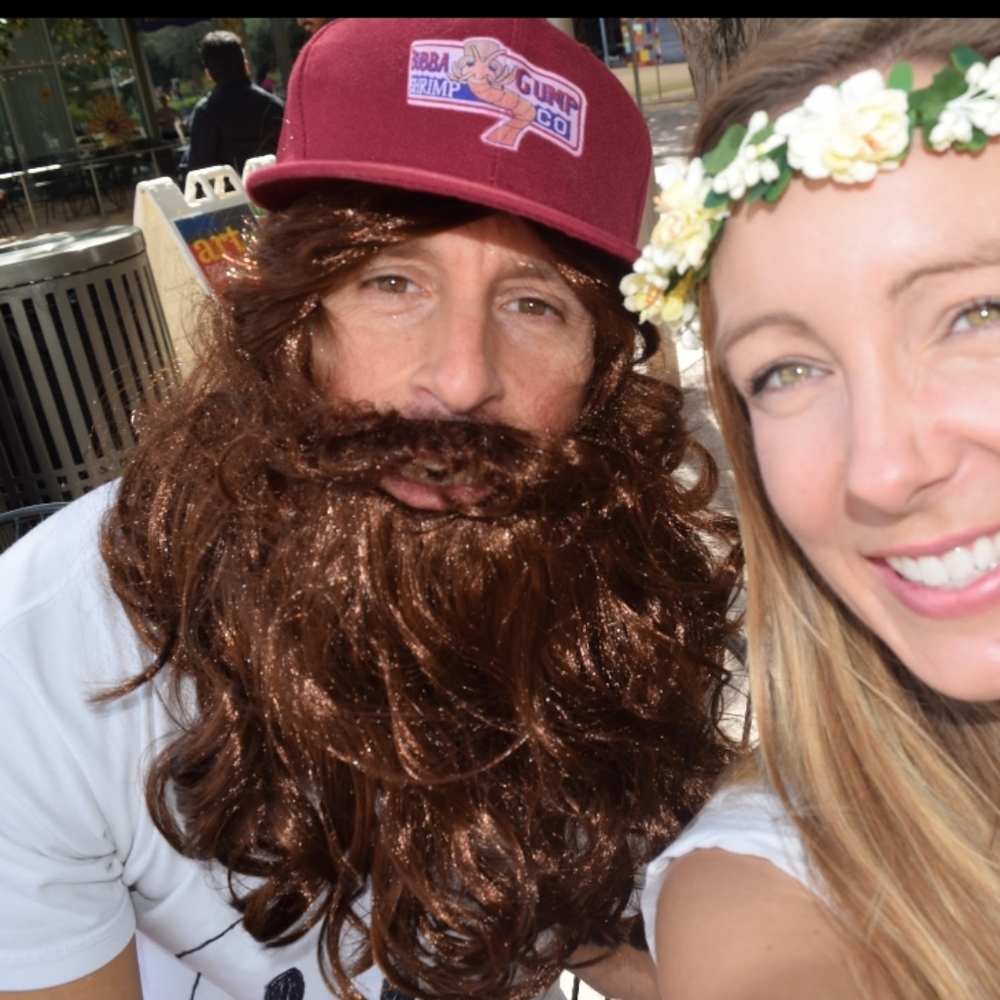 Forrest Gump wig, beard, & hat costume